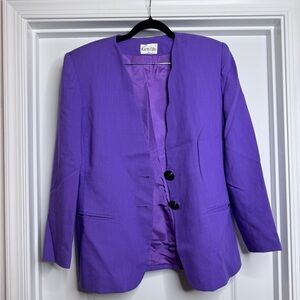 Vintage Karen Ellis Women’s Purple Two-Button Blazer